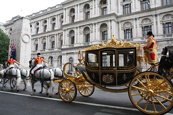 The Queen’s Speech, delivered at the state opening of parliament, was uncharacteristically thin on domestic policies. Photograph: Foreign and Commonwealth Office