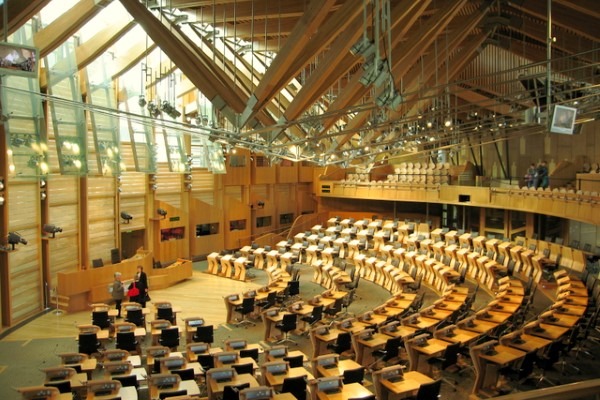 The Scottish Parliament could be within a low emission zone by the end of next year, if Edinburgh is selected. Martyn Gorman CC BY-SA 2.0