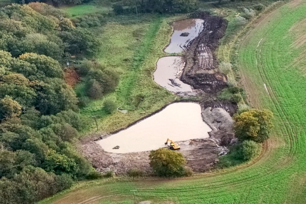 A Norfolk Rivers Trust wetland system at Northrepps, near Cromer. Photograph: Anglian Water