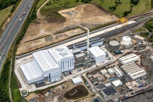 Ferrybridge Multifuel 2 will be built on the plot behind the existing plant. Photograph: Hitachi Zosen Inova