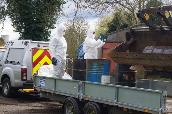 McRoberts illegally dumped twenty-three barrels filled with adhesive. Photograph: Environment Agency