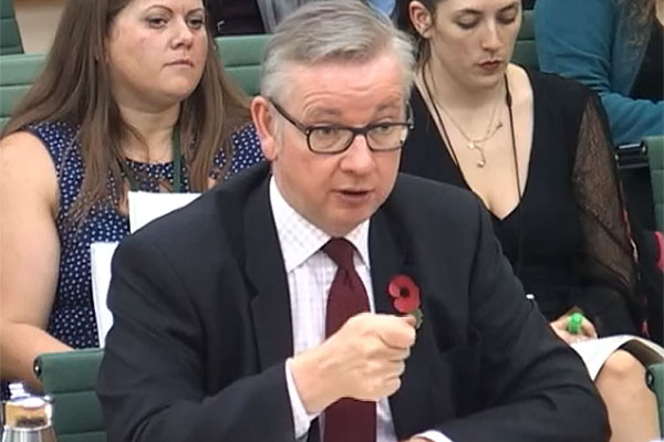 Gove has an enormous task ahead. Picture: Parliament TV