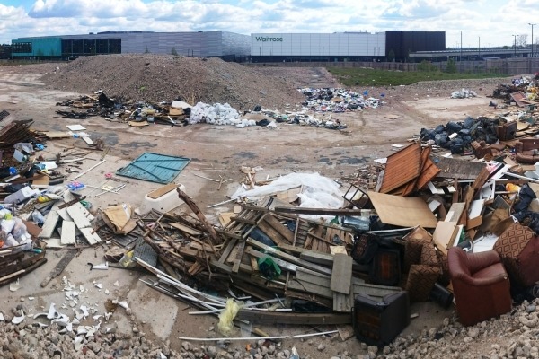 This is just some of the waste dumped at a demolished sports centre. Photograph: Waste Partnership for Buckinghamshire