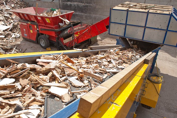 Wood being recycled.