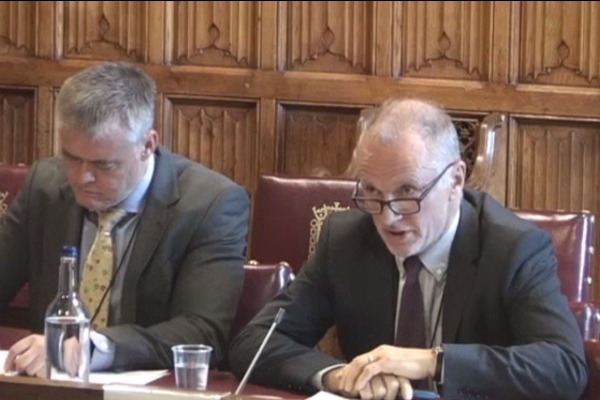 Martin Nesbit (left) and David Baldock of the Institute for European Environmental Policy gave evidence to the inquiry. Photograph: Parliament