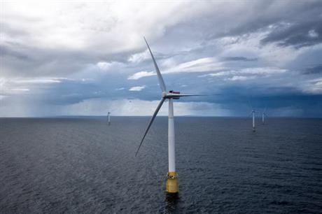 Hywind floating wind farm in Scotland. Photograph: Øyvind Gravås/Woldcam – Statoil ASA