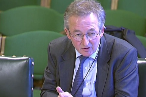 Dieter Helm speaking at BEIS committee. Photograph: Parliament TV