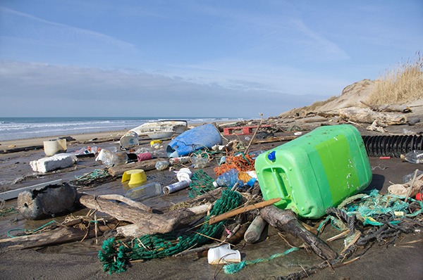 Plastic waste on the beach. Photograph: Fabien Monteil/123RF