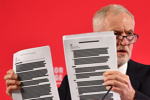 Jeremy Corbyn said the leaked documents, which ENDS has obtained in full, demonstrate "a plot against the whole country". Photograph: Leon Neal/Getty Images