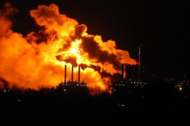 Flaring from ExxonMobil's Fife Ethylene Plant. Photograph: Richard Webb / Geograph