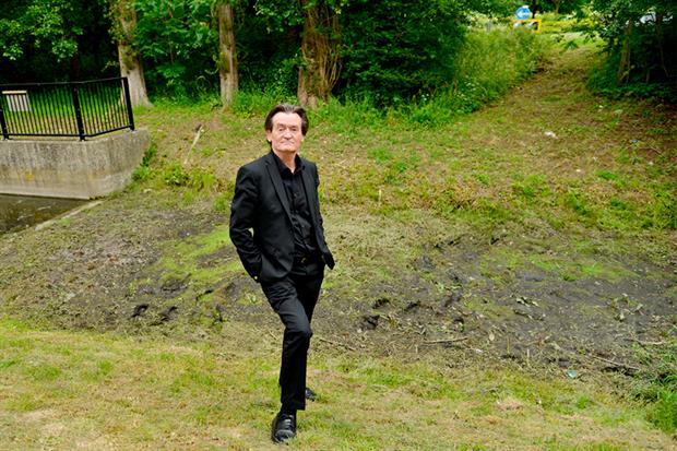 Feargal Sharkey on the bank of the River Ver, once a rare, species-rich chalk stream, now a ditch. Photograph: Leo Wilkinson