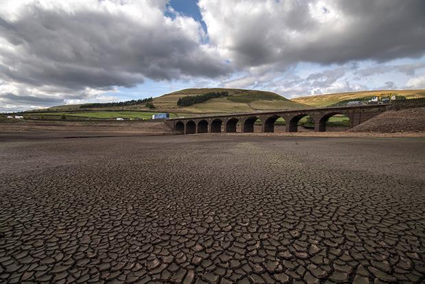 Woodhead reservoir in Derbyshire following the long, dry summer of 2018. Photograph: Anthony Devlin/Getty Images