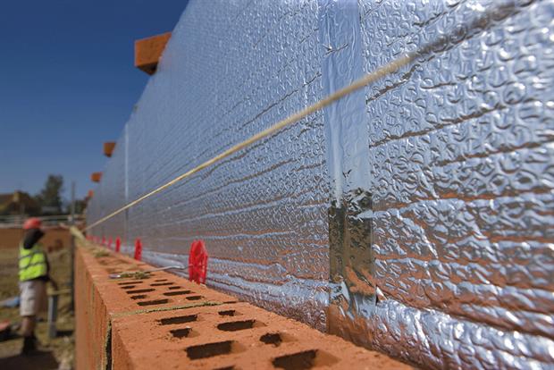 Wall insulation going into new home under construction. Photograph: FlairImages/Getty Images