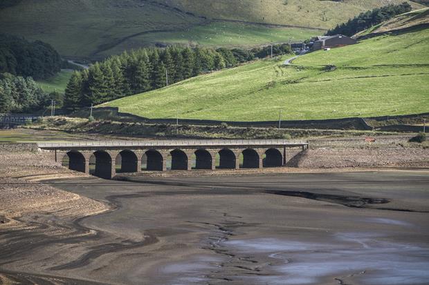  Woodhead reservoir following a long dry summer in Derbyshire on 13 September, 2018. Photograph: Anthony Devlin/Getty Images