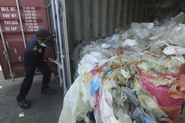 The Conservatives would ban the export of plastic waste to non-OECD countries. Photograph: Sei Ratfia/AFP via Getty Images