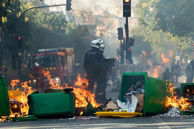 The gilets jaunes' riots were sparked by an increase in the French carbon tax on diesel. Photograph: Jerome Gilles/NurPhoto via Getty Images
