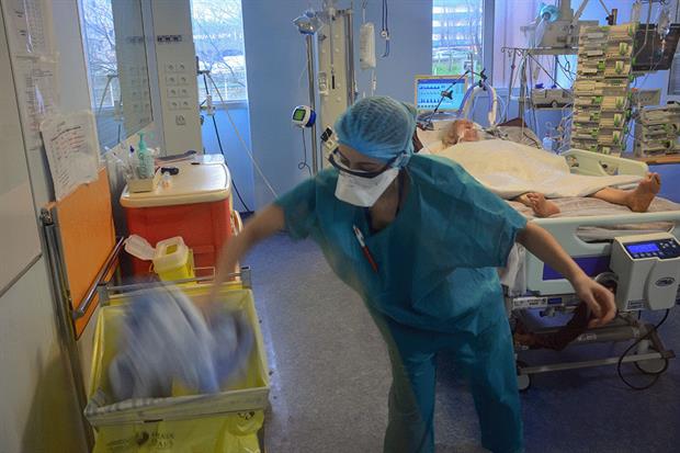 Intensive care unit at Bichat Hospital in northern Paris. Healthcare systems around the world are fighting to contain the coronavirus outbreak. Photograph: Anne Chaon/Getty Images