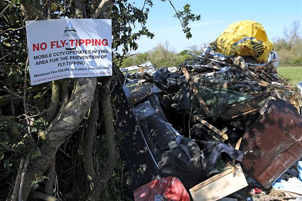 Rubbish dumped in Leicestershire in April after councils closed recycling centers across the nation due to the Coronavirus outbreak. Photograph: Ross Kinnaird/Getty Images