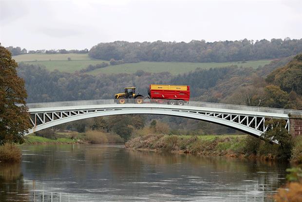 Over the River Wye, Bigsweir Bridge divides England from Wales where NRW anticipates following in the regulatory footsteps of Natural England to deal with excess phosphates. Photograph: Geoff Caddick/Getty Images