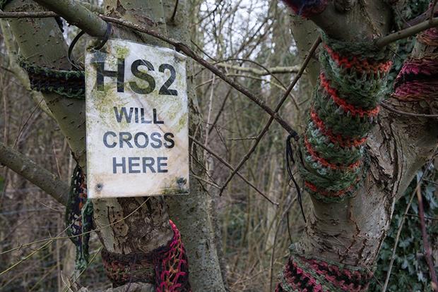 HS2 has faced fierce resistance from environmental campaigners. Photograph: Mark Kerrison/Getty Images