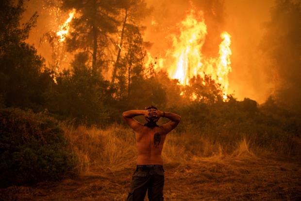 The IPPC is confident that the increasing prevalence of events such as the wildfires seen in Greece recently is due to climate change. Photograph: Angelos Tzortinis / Getty Images