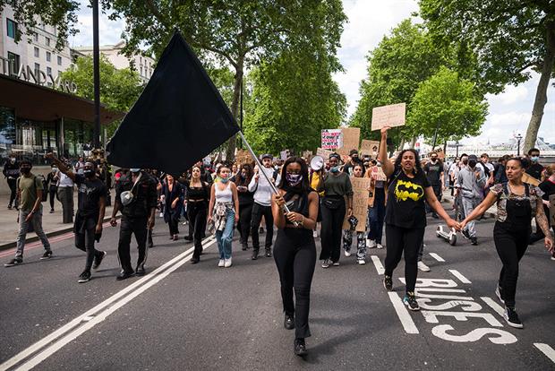 Black Lives Matter protest march towards Parliament Square in June. Photograph: Leon Neal/Getty Images