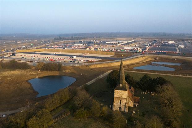 The lorry park, which became fully operational last month, did not require planning permission. Photograph: Dan Kitwood/Getty Images