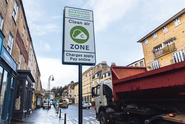 Bath’s clean air zone charges HGVs and other commercial vehicles. Photograph: Matt Cardy/Getty Images