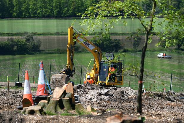 Tree clearance for the HS2 high-speed rail project: an updated NSIP regime could put greater emphasis on biodiversity net gain. Photograph: Jim Dyson/Getty Images