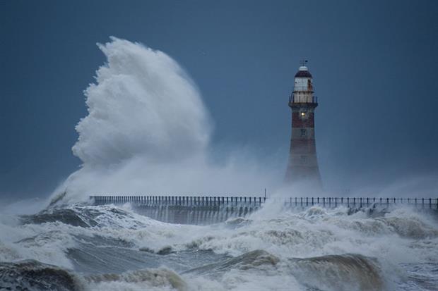 Rising sea levels will intensify storm damage along UK coastlines. Photograph: Roger Coulam/Getty Images