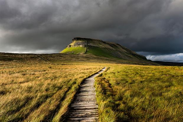 Boardwalk leading to the Pen-Y-Ghent fell in the Yorkshire Dales