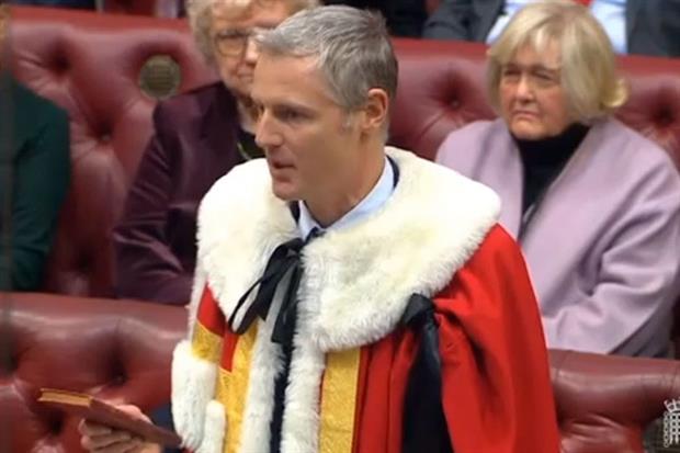 Lord Zac Goldsmith defended the Environment Bill against broad criticism from peers. Photograph: Parliament