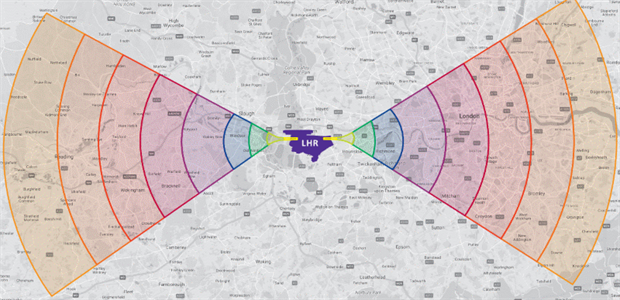 Planned Heathrow middle runway departures