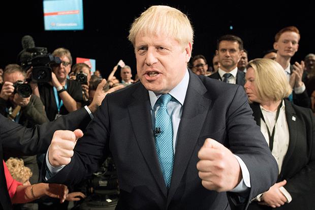 Boris Johnson's conference speech defended his plan to ditch the backstop. Photograph: Stefan Rousseau/WPA Pool/Getty Images
