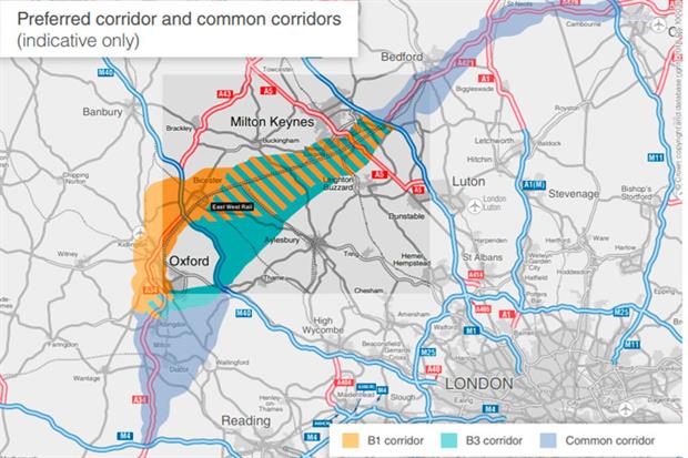 The proposed dual-carriageway, which is intended to provide the fastest route between Oxford and Cambridge, rerouting traffic to avoid Milton Keynes. Photograph: Highways England