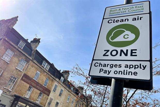 Clean air zone sign in Bath 