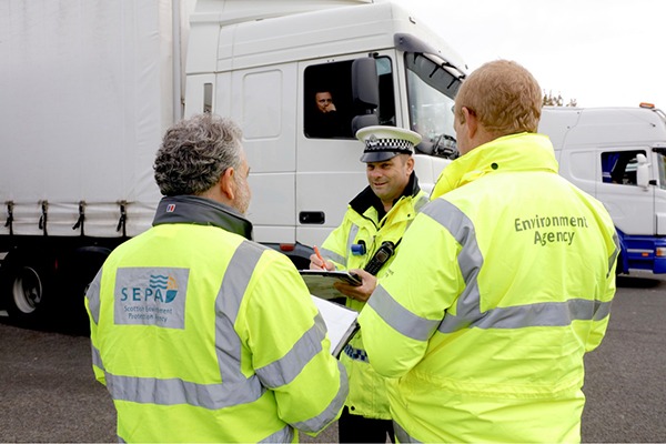 SEPA and Environment Agency officers carry out vehicle spot checks