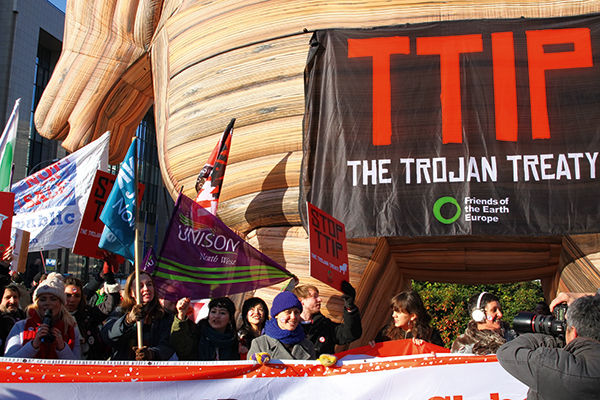 Protest against the EU-US TTIP trade deal