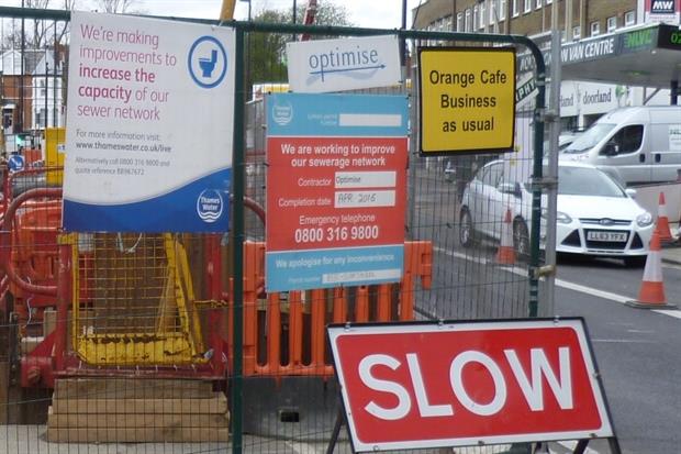 Thames Water conducting sewer repair works