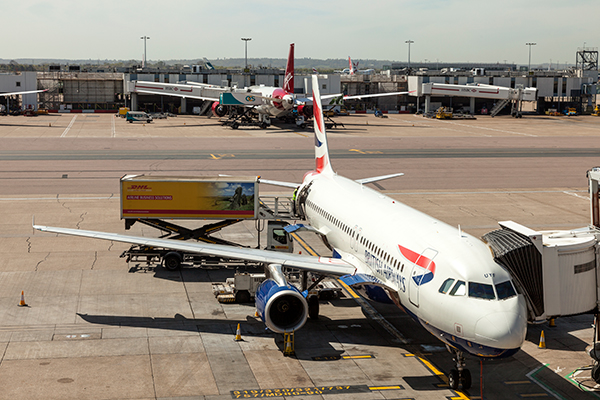 British Airways plane at Heathrow Airport