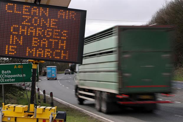 Bath’s clean air zone went live on 15 March 2015 (Photo by GEOFF CADDICK/AFP via Getty Images)