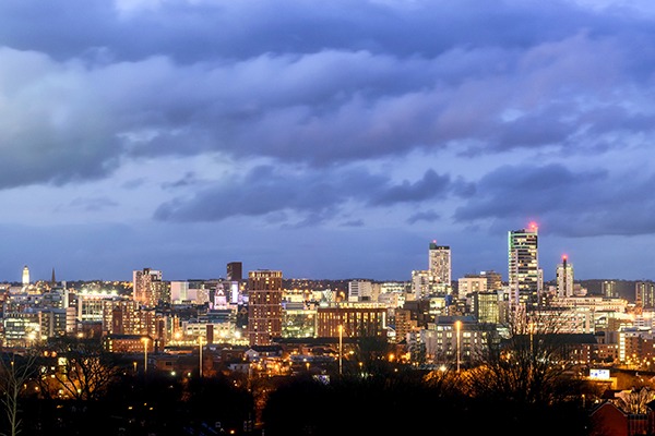 Leeds city at night