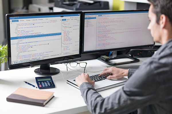 Man working on computer