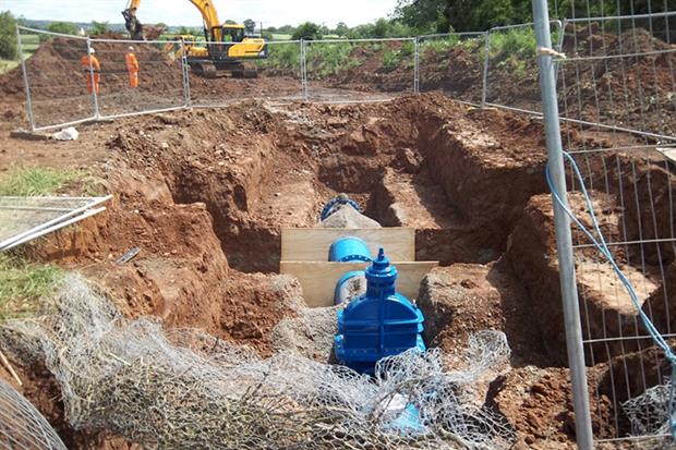 A number of obstacles had to be overcome to build a 30km pipeline. Photograph: Kier