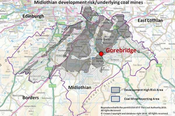 Map of Gorebridge's legacy mining areas