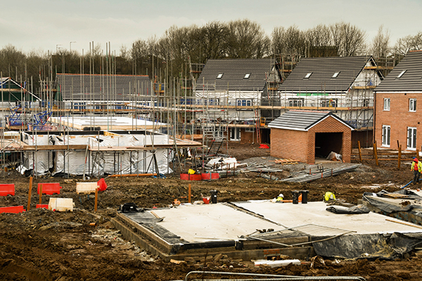 Houses under construction