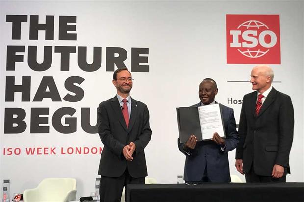 The declaration being officially signed off last week (pic: BSI)