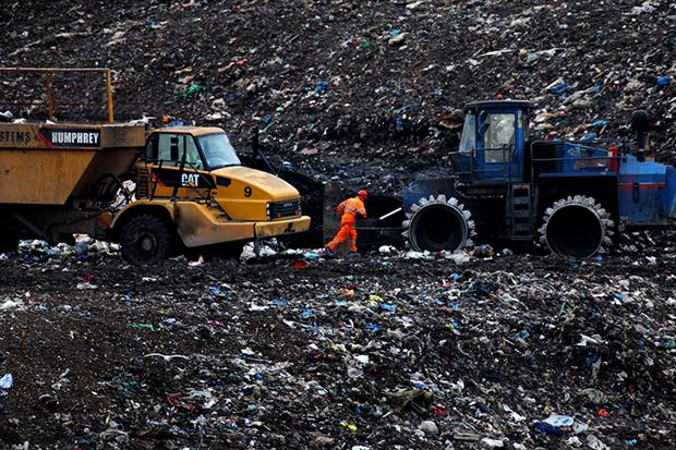 A landfill site in Glasgow. Photograph: Jeff J Mitchell/Getty Images