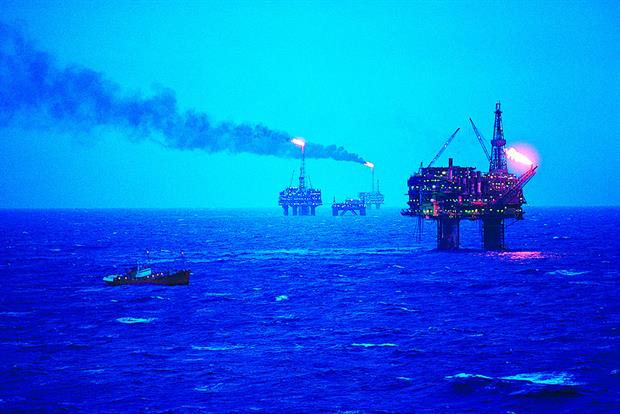 Offshore oil rigs flaring gas