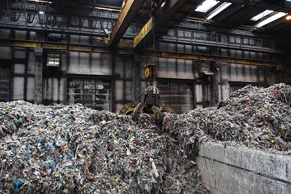 Waste stored at treatment site